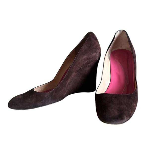 Kate Spade Vintage Brown Suede Wedge Heels Fall Classic Pumps Shoes Size 9 - Picture 6 of 9